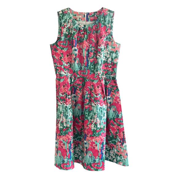 TALBOTS Women's Size 14 Dress Impressionist Floral Print Sleeveless Summer - Picture 1 of 9